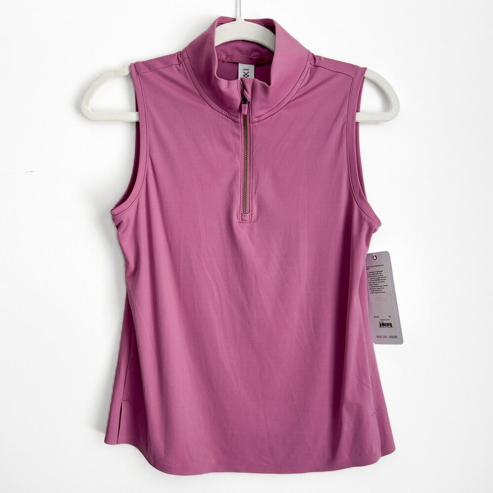 NEW Women's Rhone Course to Court Sleeveless Half Zip Top Size XS Rose Mist $78